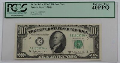 1950D Ten Dollar *Star* Federal Reserve Note FR#2014-E* PCGS EF-40 PPQ (Better)
