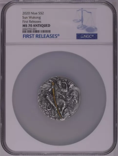 NGC MS70 Niue 2020 Journey to the West Sun Wukong 孫悟空Monkey King Silver Coin 2oz