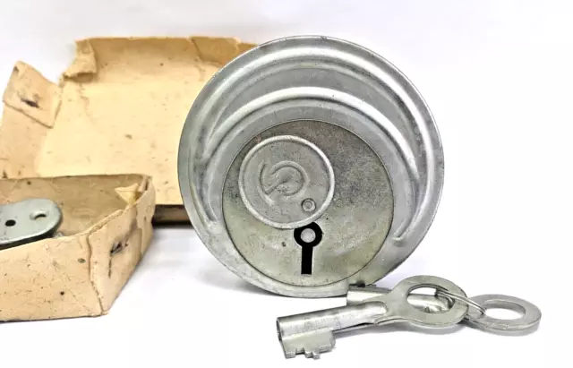 Padlock Vintage Round Ussr Soviet Lock Key Old Keys Rare Russian Iron Barn Big