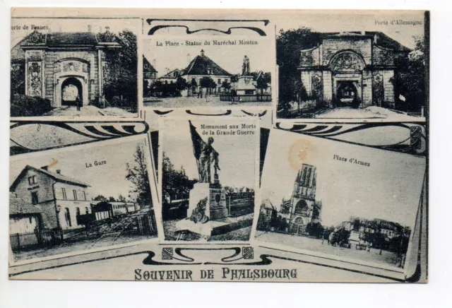 PHALSBOURG Pfalsburg Moselle CPA 57 souvenir de ... 6 vues dont train en gare