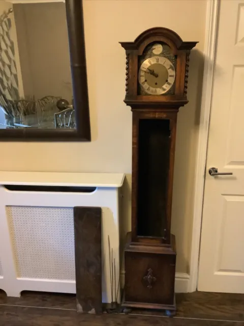 Restoration Project Grandmother Long Clock Real Oak See Photos Antique?