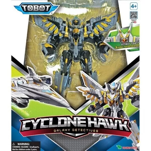 Tobot V Cyclone Hawk (Silver Hawk) Transforming Robot Young Toys Action Figure