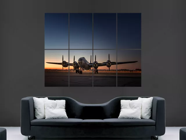B29 Aeroplane Poster  Bomber Classic World War Large Picture  Giant Huge