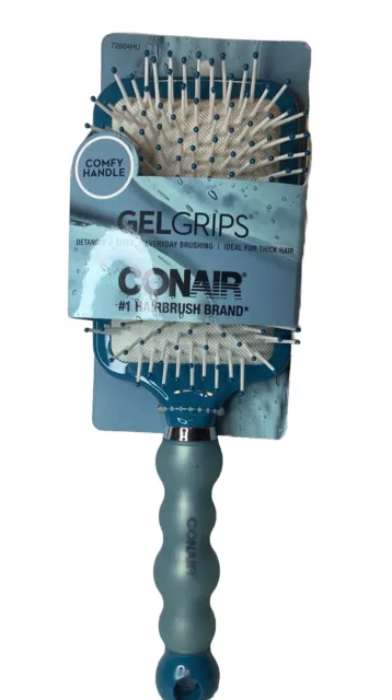 Conair Gel Grips Paddle Hair Brush, Blue New In Package Free shipping