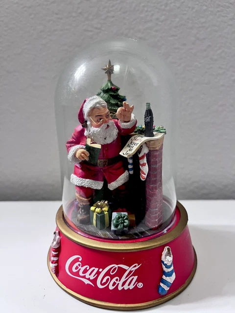 Coca-Cola Franklin Mint "Dear Santa Please Pause Here" Domed Figurine '95 #10152