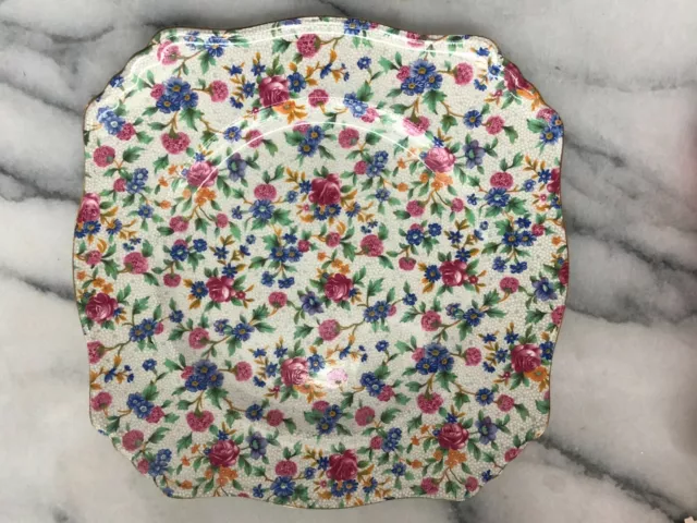 Vintage Royal Winton Chintz China England Grimwades Old Cottage Dinner Plate 9'