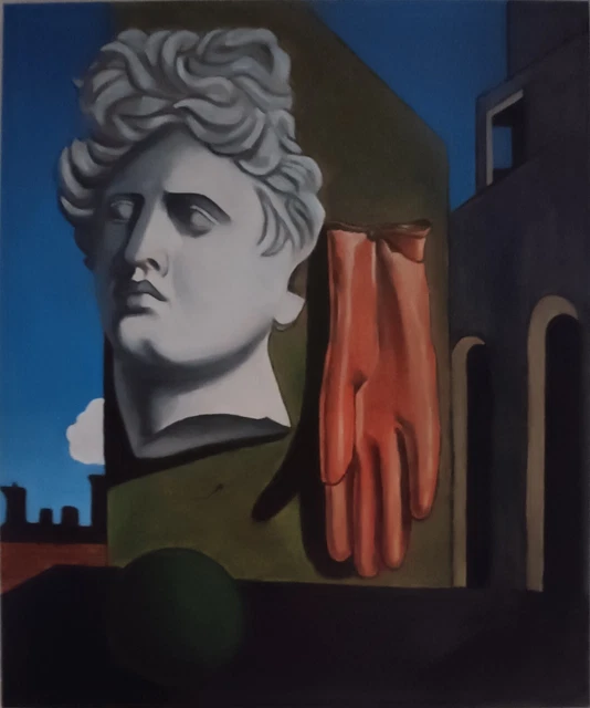 Falso d'autore dipinto ad olio su tela- G. de Chirico - Canto d'amore.