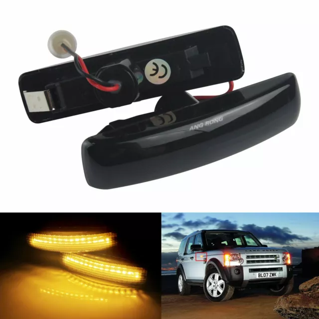 2x Amber Land Rover Discovery 3&4 Freelander 2 LED Side Indicator Repeater Light