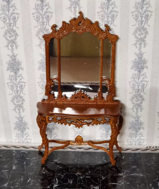 Beautiful Dollhouse Vintage Ornate Vanity With Mirror By Bespaq Scale 1/12