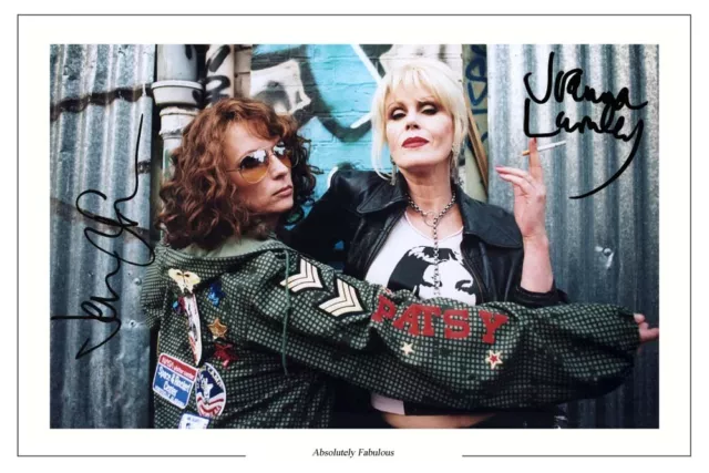 Johanna Lumley & Jennifer Saunders Signed Photo Print Autograph Absolutely Fab