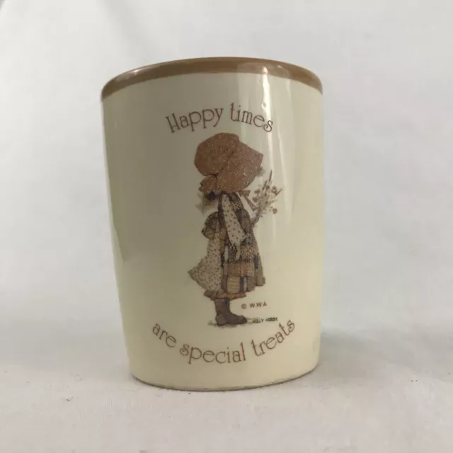 Vintage Holly Hobbie Votive Candle Ceramic