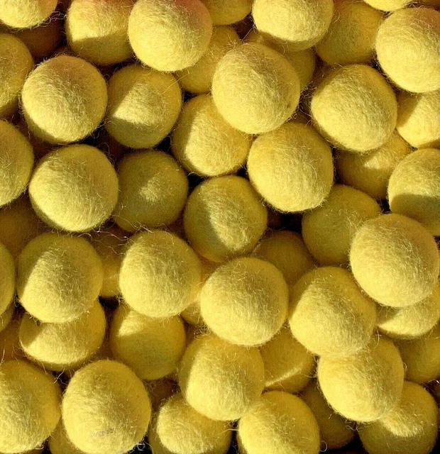 3cm Felt Balls Yellow Colour Handmade Felt Wool Beads Pom Pom DIY Craft Supplies