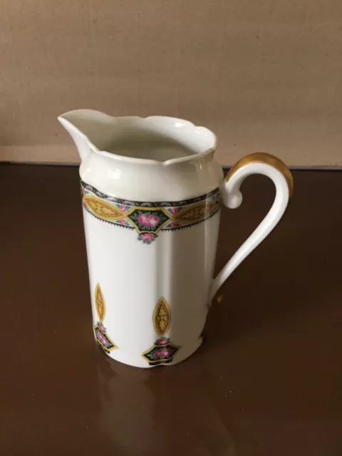 Délicat Pot à Lait / Crémier Ancien Porcelaine Fine Limoges B & Cie Avec Dorures