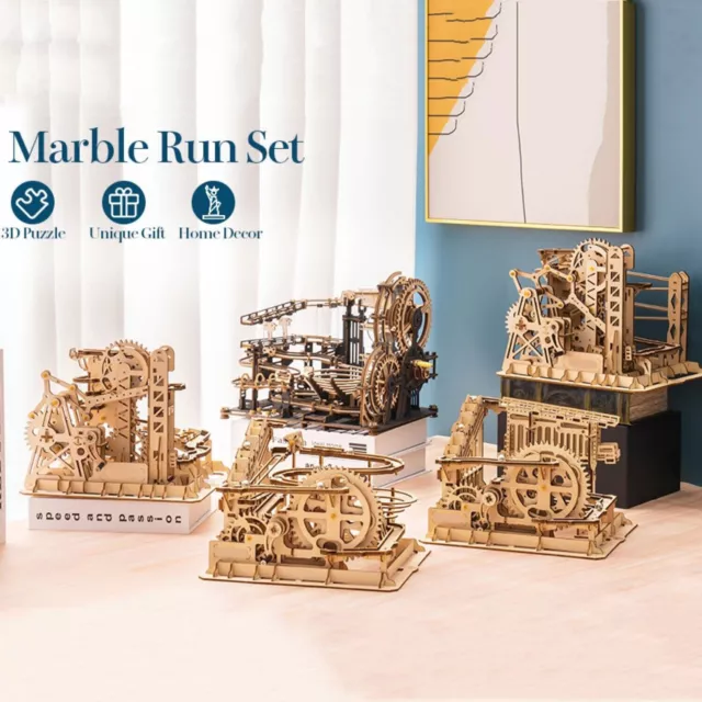 Marble Run 3D Wooden Puzzles Mechanical DIY Model Kit Gifts for Adult Kid