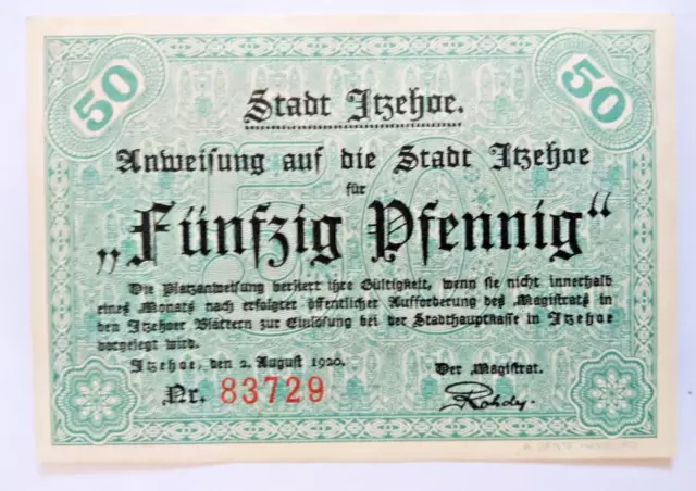 Notgeld -  Stadt Itzehoe - 50 Pfennig - 1920