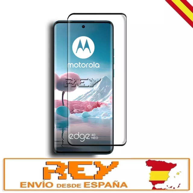 Cristal Templado Completo para MOTOROLA MOTO EDGE 40 NEO Protector Negro p1117