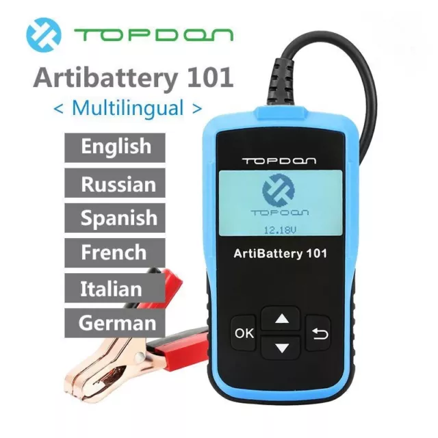 TOPDON ArtiBattery 101 Car Battery Tester Auto Analyzer Cranking Charging Tester