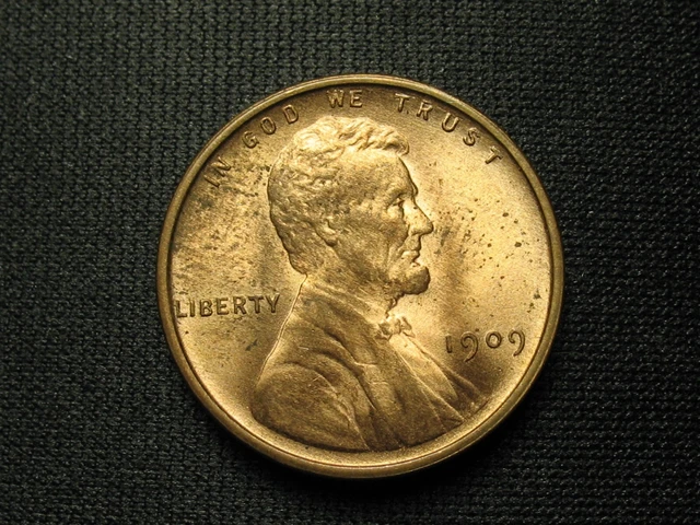 Old Copper Coin! Bu 1909-P Vdb Wheat Cent Penny *Collectible Condition Lot #61