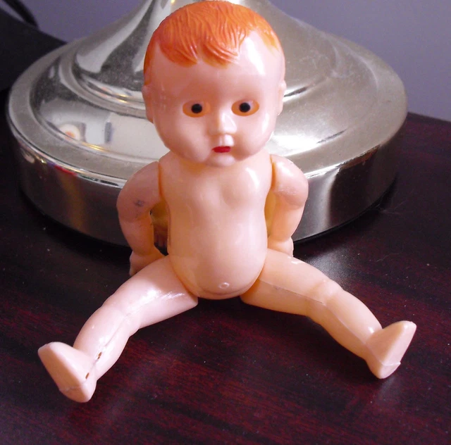 VINTAGE 1960S HARD Plastic Jointed Baby Boy Character Doll 4 3/4" Tall £15.88 PicClick UK