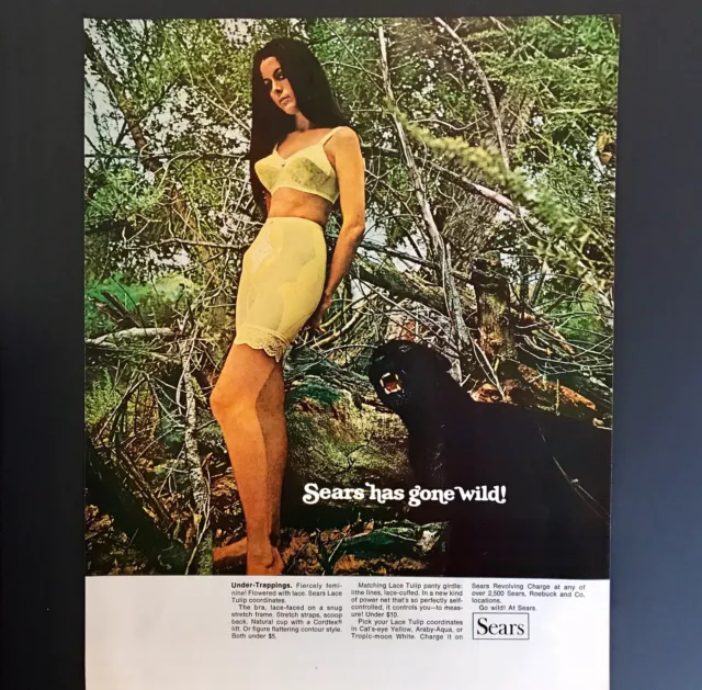 1969 VINTAGE SEARS Has Gone Wild Woman Bra & Girdle Color photo