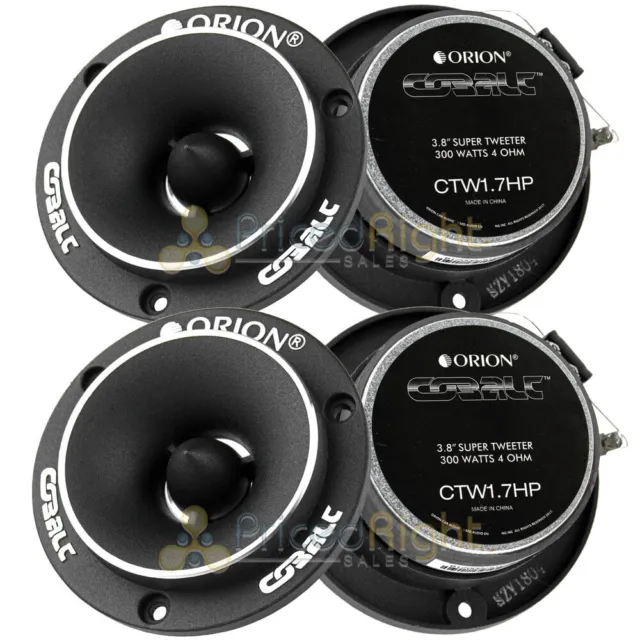 4 Orion 3.8" Super Tweeters Cobalt Series 300 Watt Car Audio 2 Pair Set CTW1.7HP