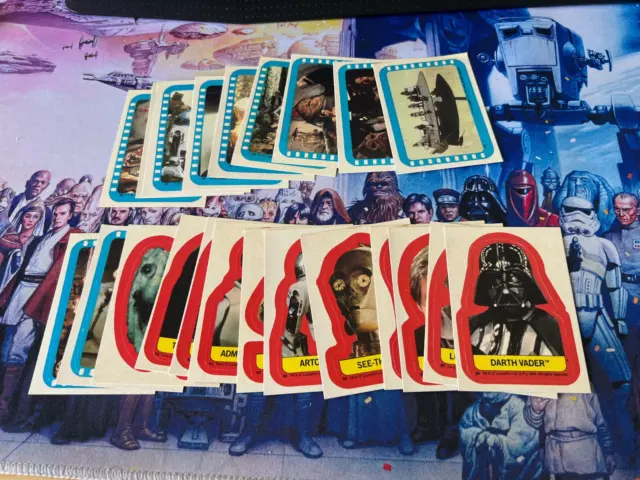 Star Wars Return Jedi - ROTJ Series 2 - Complete 22 Sticker Card Set - 1983 - NM