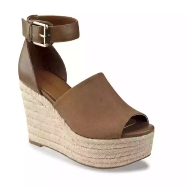 Indigo Rd. Women’s brown platform espadrille suede wedge sandals size 7.5