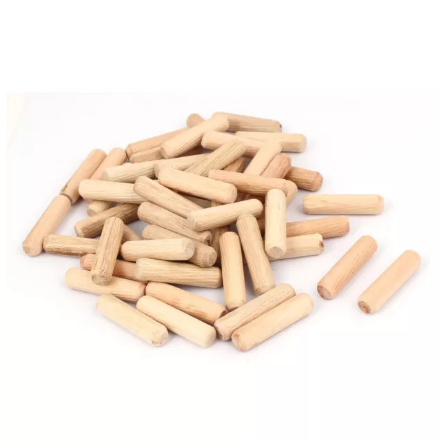 Espiga artesanía de madera 10x40mm 50pcs Carpintería artesanal estriada redonda