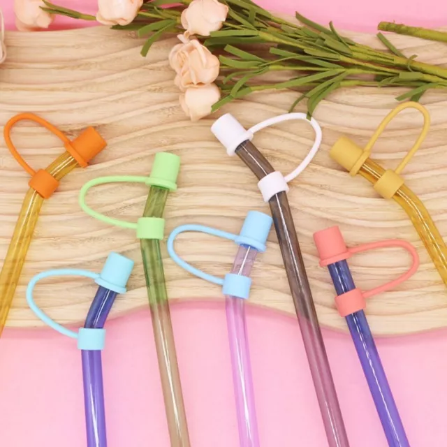 10pcs Silicone Dustproof Plug Straw Sleeve  Drinking Straws