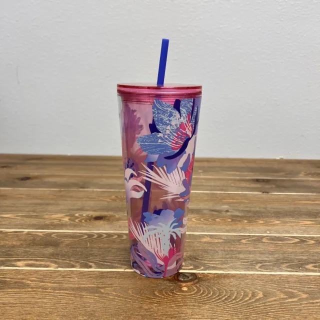Pink Floral Twist Plastic Cold Cup - 24 fl oz: Starbucks Coffee