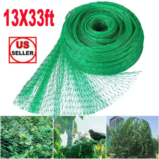 13x33ft Anti Bird Netting Pond Fish Net Protection Fruits Garden Mesh Poultry US