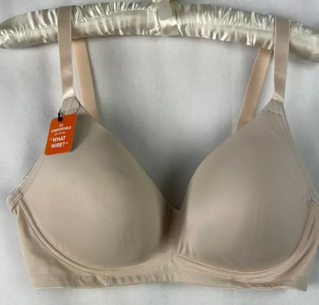 Warners Womens Bra Size Small Simply Perfect RA8961T Poke Free UW Lt Beige B48