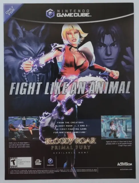 2002 Bloody Roar Primal Fury Nintendo GameCube Nintendo Power Ad 8x10.5"