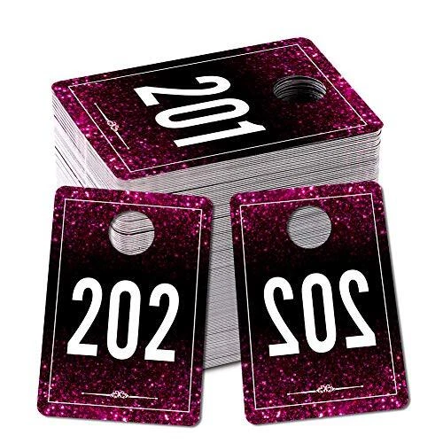 Number Tags for Live Sales, 201-300,1.7"x 2.5",Normal and Rose Red and Black