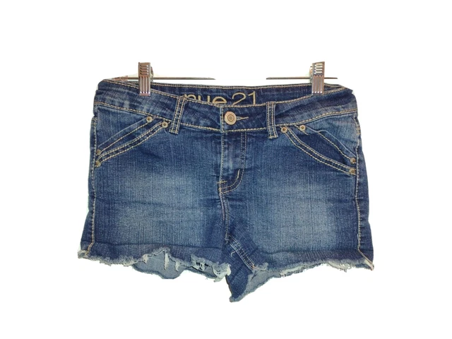 Rue 21 Juniors Size 5/6 Blue Denim Low-Rise Double slat front pocket Jean Shorts