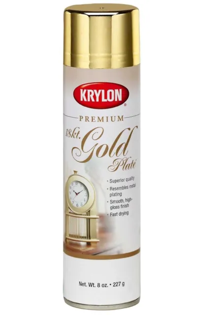 Krylon K01000A07 Premium Metallic Spray Paint Resembles Actual Plating, 18K  Gold, 8 oz