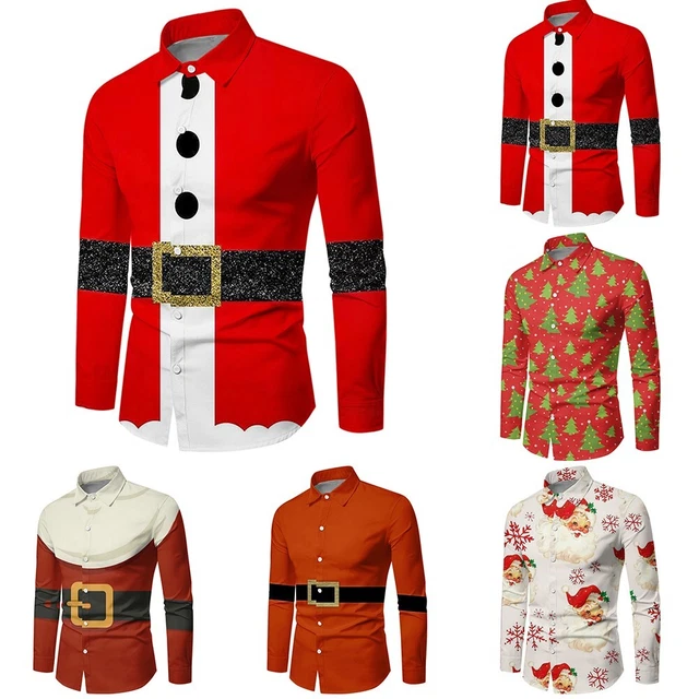 Abito da festa di Natale top top da uomo camicia abbottonata con stile casual