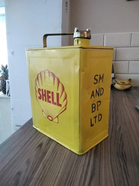 Vintage Petrol Can Restored In Shell Livery