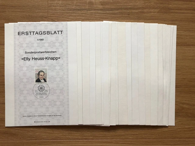 ETB Ersttagsblätter BRD Bund Jahrgang 1981 komplett, aus Abo