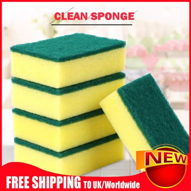 20pcs Sponge Cleaning Brush Washing Kitchen Household Accessories (Angle)