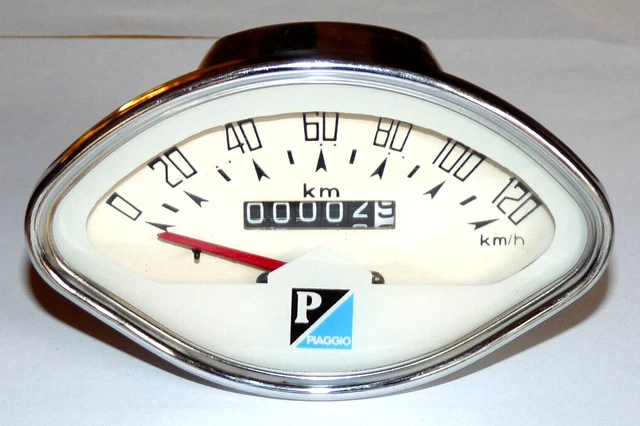 VESPA MUSCHEL TACHO weiß Tachometer speedo 120 km/h Sprint GT GL GS VBB ...