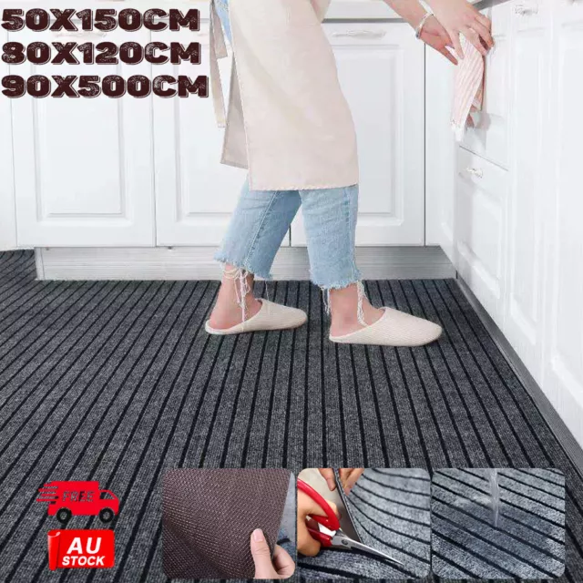 Non Slip Rubber Door Entrance Floor Mat Area Carpet Kitchen Hallway Runner Rugs