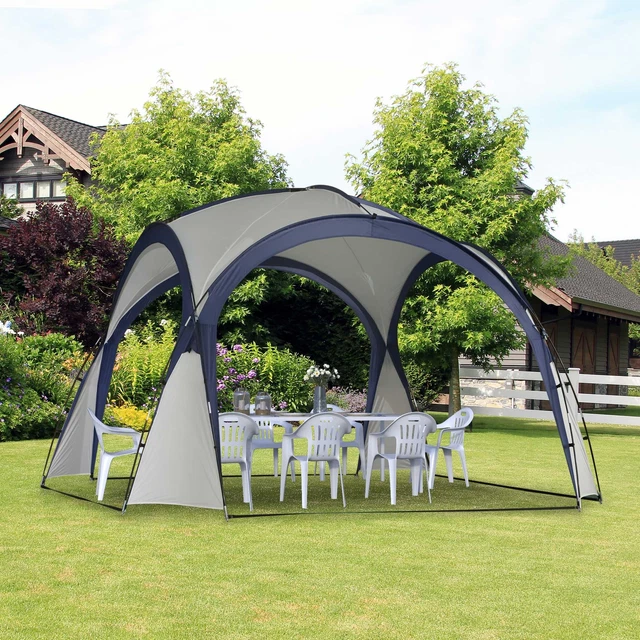 Outsunny Campingzelt Gartenzelt Partyzelt Festzelt Glasfaser UV-Schutz