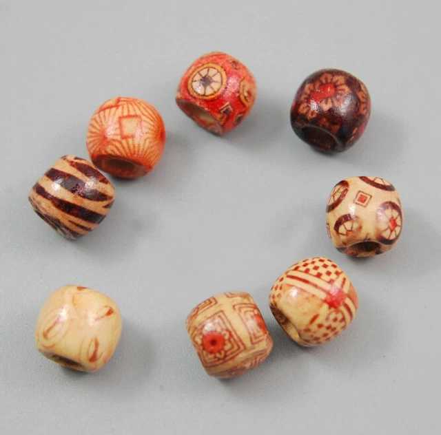 100pcs Runde Holzperlen 12mm mit 10m Schmuck machen F4R2 3