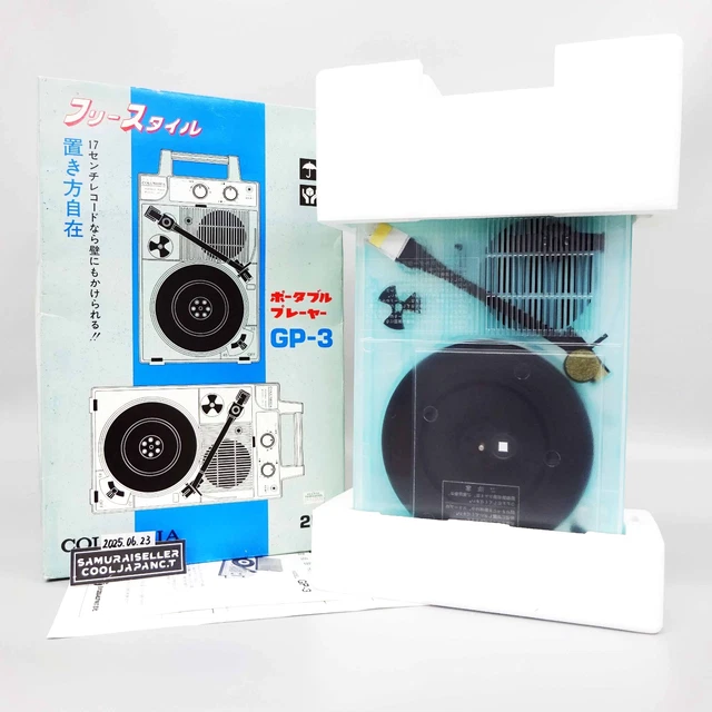 COLUMBIA GP-3B GP-3 Skeleton Blue Portable Record Player