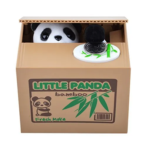 Matney Coin Piggy Bank Box - English Speaking Panda Bear Stealing Money Kid Gift