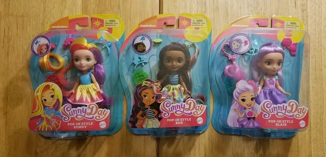 2017 Mattel Nickelodeon Sunny Day 6" Pop-In Style Figures. Sunny, Blair & Rox