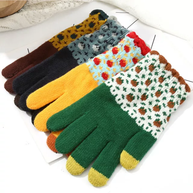 Ladies Winter Warm Touch Screen Full Finger Gloves Knitted Soft Thermal Mittens