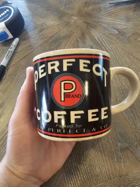 VTG 1992 PERFECT P COFFEE Mug YESTER YEAR Brand by Westwood Ceramic Cup