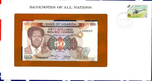 Banknotes of All Nations Uganda 1985 P-20 50 shillings UNC Lucky C/10 599910
